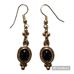 Vintage Black & Gold Earrings